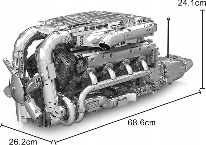 „COIL 10168“ V8 variklio su dviem turbokompresoriais konstruktorius, 2899 detalės
