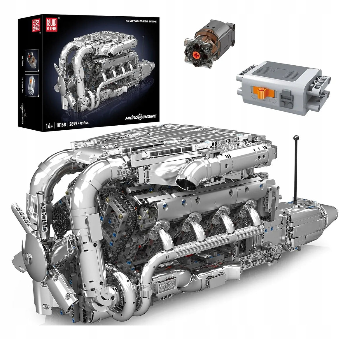 „COIL 10168“ V8 variklio su dviem turbokompresoriais konstruktorius, 2899 detalės