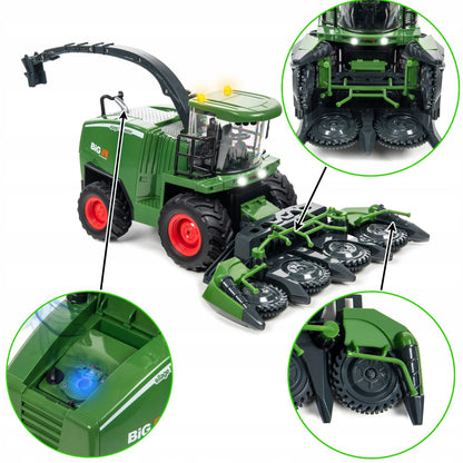 Coil nuotoliniu būdu valdomas kombainas, 1:24, žalias, su šviesos, garso ir dūmų efektais
