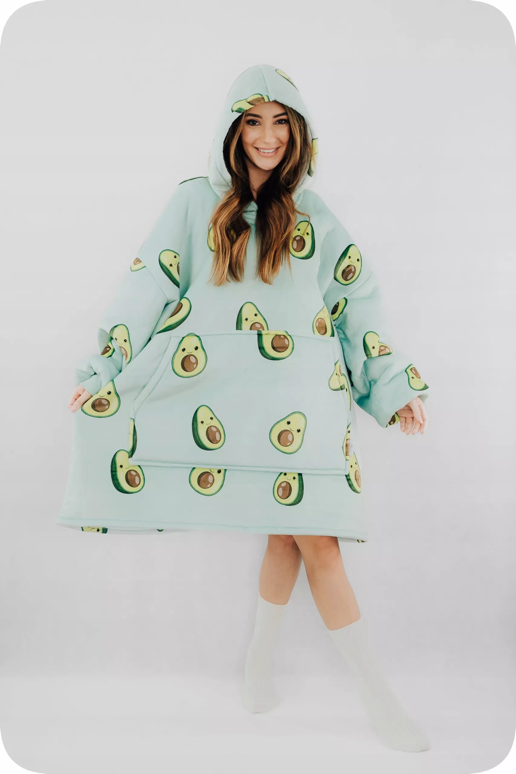 Comfy Moment Koberis-bliuzonas Avokadas #Avocado – storas pūkuotas sherpa oversize