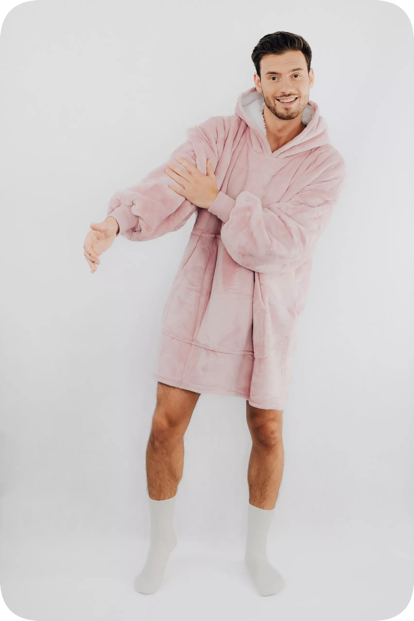Comfy Moment Kocobluza Rožinė #Pink– storus pūkuotas šerpos oversize