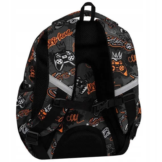 CoolPack mokyklinė kuprinė 1-3 klasei Gamer juoda berniukui rinkinys