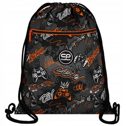 CoolPack mokyklinė kuprinė 1-3 klasei Gamer juoda berniukui rinkinys