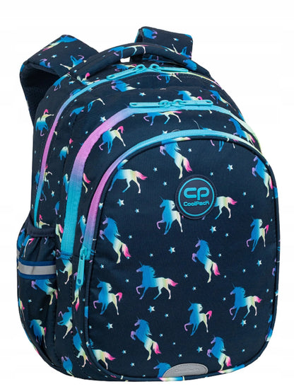 Coolpack mokyklinė kuprinė 1-3 klasių mergaitėms su vienaragiais + pamokų tvarkaraštis