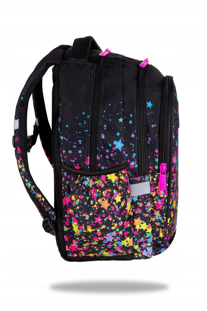 COOLPACK mokyklinė kuprinė mergaitėms 1-3 klasėms, žvaigždės + pamokų tvarkaraštis