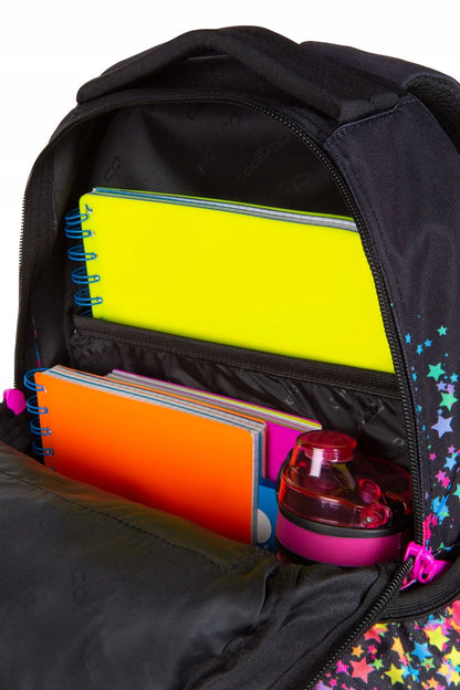 COOLPACK mokyklinė kuprinė mergaitėms 1-3 klasėms, žvaigždės + pamokų tvarkaraštis