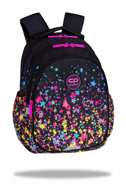 COOLPACK mokyklinė kuprinė mergaitėms 1-3 klasėms, žvaigždės + pamokų tvarkaraštis