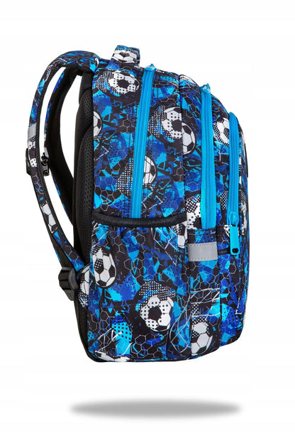 CoolPack mokyklinė kuprinė pradinukams su futbolo kamuolio raštu + pamokų tvarkaraštis