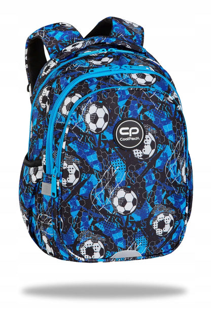 CoolPack mokyklinė kuprinė pradinukams su futbolo kamuolio raštu + pamokų tvarkaraštis