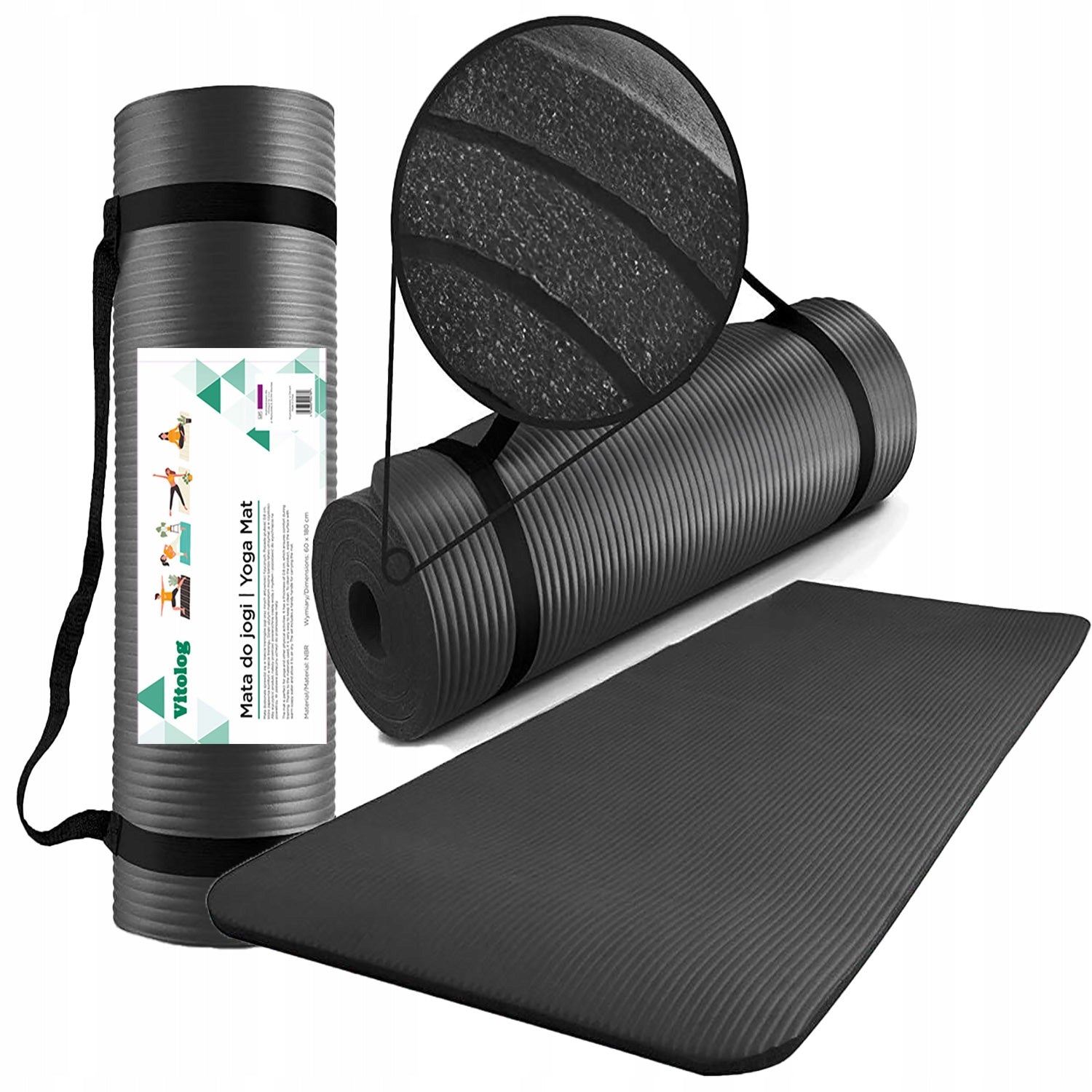 Guminis jogos ir pilateso kilimėlis treniruotėms sporto salėje