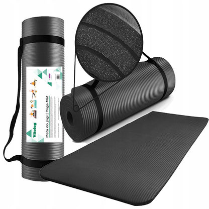 Guminis jogos ir pilateso kilimėlis treniruotėms sporto salėje