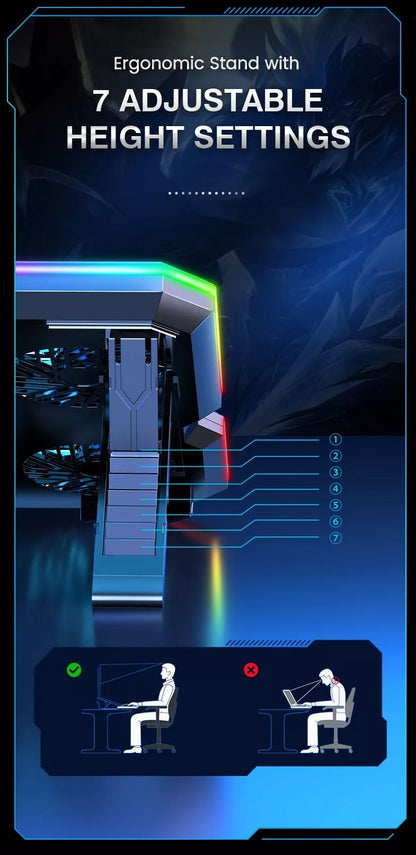 Aušinantis stovas nešiojamam kompiuteriui 12-17' su 10 ventiliatorių