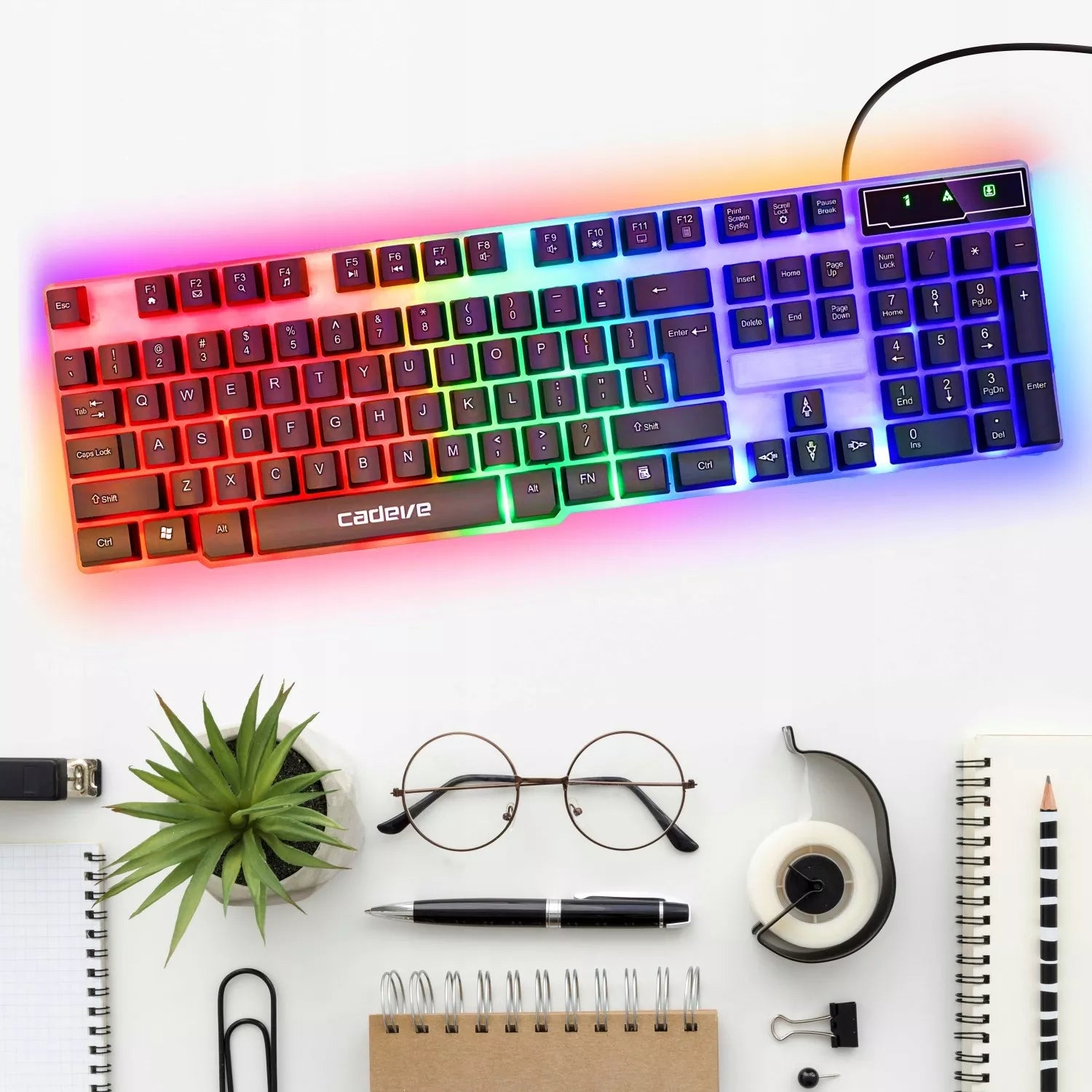 Žaidimų klaviatūra su LED pašvietimu žaidėjams, Membraninė, USB, NumLock