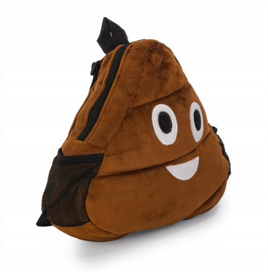 Daffi Emoji išmatų formos pliušinė vaikiška kuprinė darželinukams