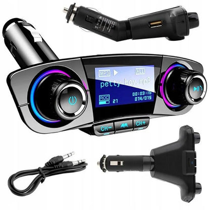 Daugiafunkcis FM siųstuvas Bluetooth USB 5.0 8-in-1