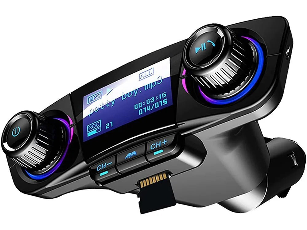 Daugiafunkcis FM siųstuvas Bluetooth USB 5.0 8-in-1