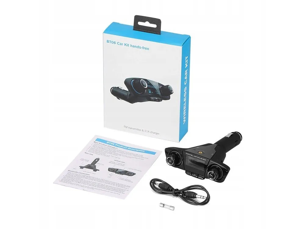 Daugiafunkcis FM siųstuvas Bluetooth USB 5.0 8-in-1