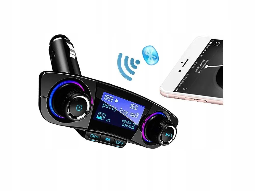Daugiafunkcis FM siųstuvas Bluetooth USB 5.0 8-in-1
