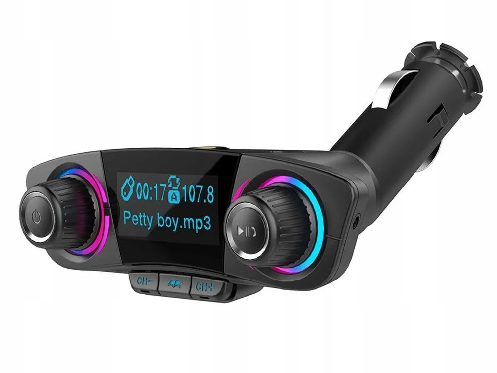 Daugiafunkcis FM siųstuvas Bluetooth USB 5.0 8-in-1