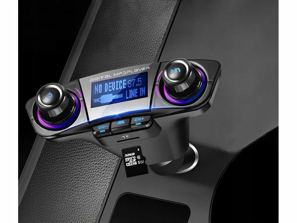 Daugiafunkcis FM siųstuvas Bluetooth USB 5.0 8-in-1