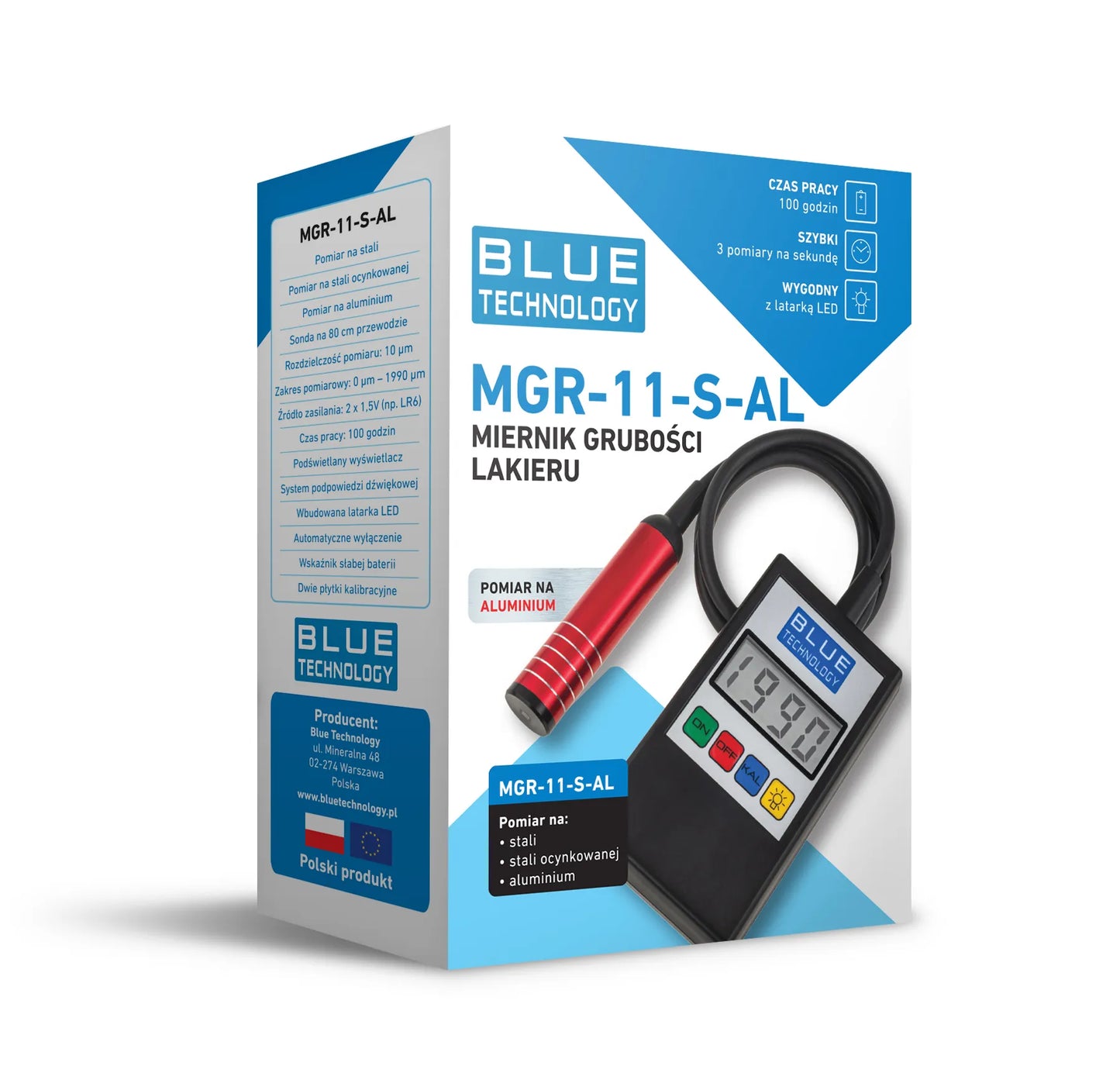 Dažų storio matuoklis Blue Technology MGR-11-S-AL