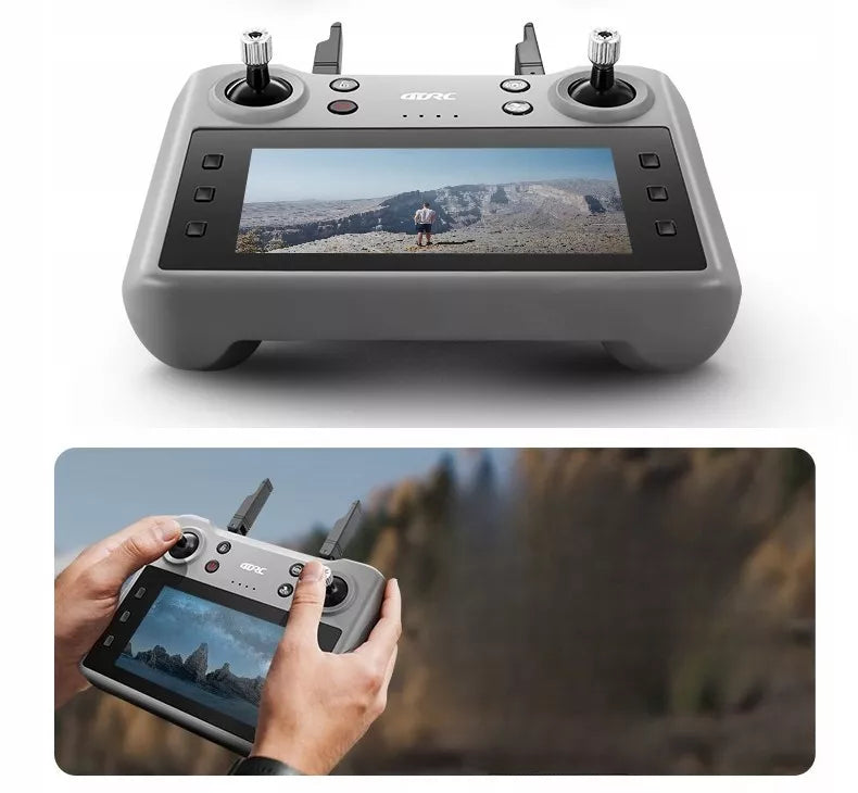 DRONŲ VALDIKLIS SU LCD 2 KAMEROMIS BEŠEPETĖLINIU VARIKLIU 125G WIFI 3x AKUMULIATORIAI ŽAISLAS
