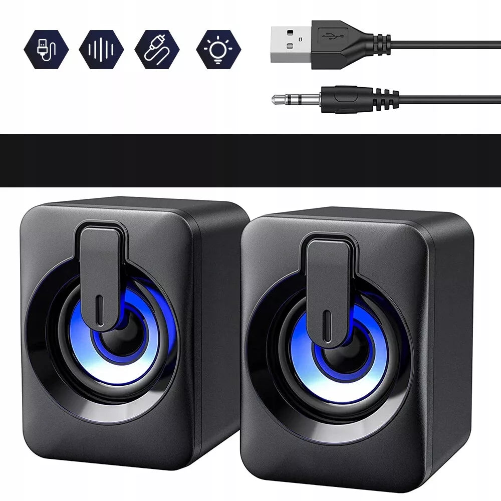 Kompiuterinės kolonėlės PC Sound Box RGB Stereofoninis Mikrofonas HIFI USB