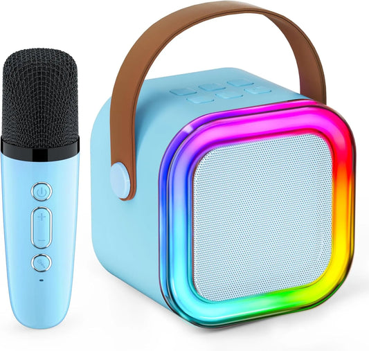 DDOO karaoke rinkinys vaikams: 2 belaidžiai mikrofonai ir „Bluetooth“ garsiakalbis