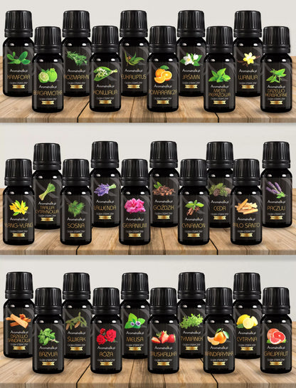 Ekologiški natūralūs eteriniai aliejai BIO vaisiniai citrusiniai aromaterapijai 10x10ml
