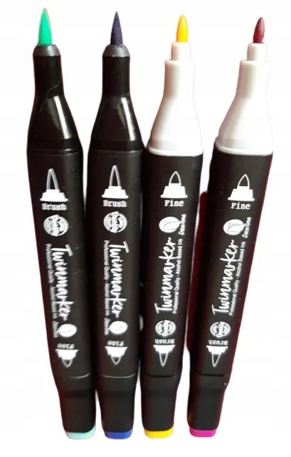 „DecoTime“ dvipusiai akvareliniai markeriai „Brush & Fine“, 60 vnt., 51-0