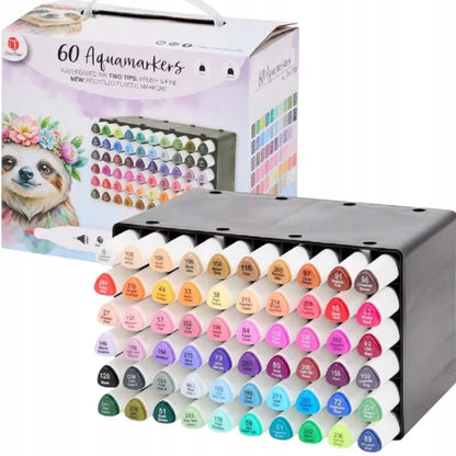 „DecoTime“ dvipusiai akvareliniai markeriai „Brush & Fine“, 60 vnt., 51-0