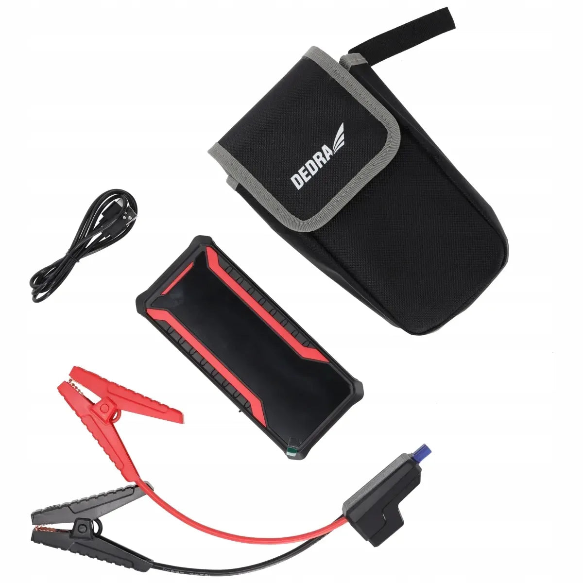 DEDRA automobilio užvedimo įrenginys „Jump Starter“, 12 000 mAh, USB-C, LED žibintuvėlis