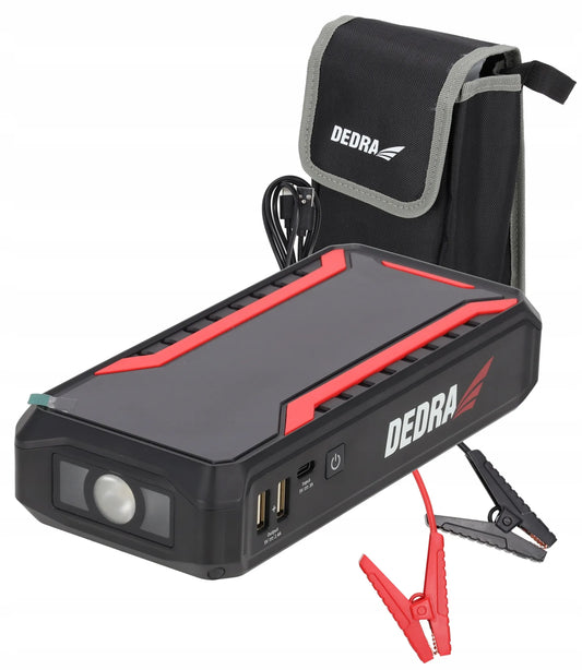 DEDRA automobilio užvedimo įrenginys „Jump Starter“, 12 000 mAh, USB-C, LED žibintuvėlis