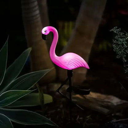 Dekoratyvinė saulės energija varoma LED sodo lempa Flamingas 53 cm