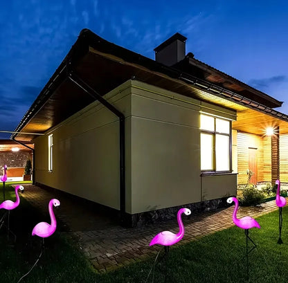 Dekoratyvinė saulės energija varoma LED sodo lempa Flamingas 53 cm