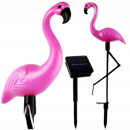 Dekoratyvinė saulės energija varoma LED sodo lempa Flamingas 53 cm