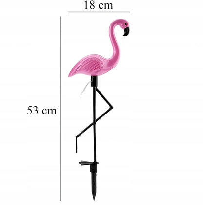 Dekoratyvinė saulės energija varoma LED sodo lempa Flamingas 53 cm
