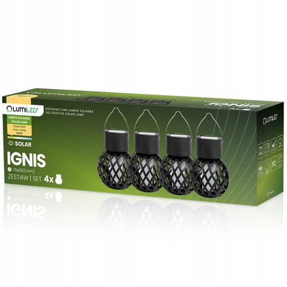 Dekoratyviniai saulės LED žibintai Lumiled IGNIS 4 vnt.