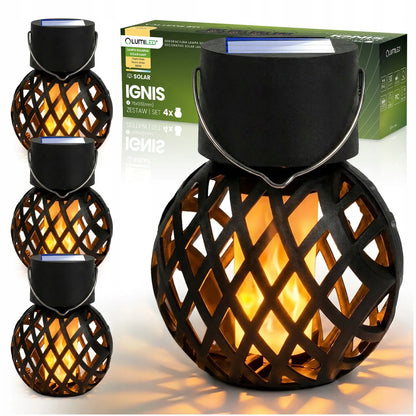 Dekoratyviniai saulės LED žibintai Lumiled IGNIS 4 vnt.