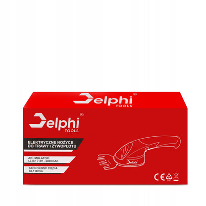 „Delphi Tools“ akumuliatorinės žolės ir gyvatvorių žirklės, USB-C, 2 Ah, su 2 peiliais