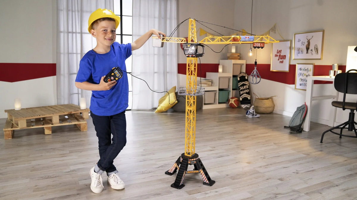 „Dickie Toys Mega Crane“ nuotoliniu būdu valdomas kranas, 120 cm