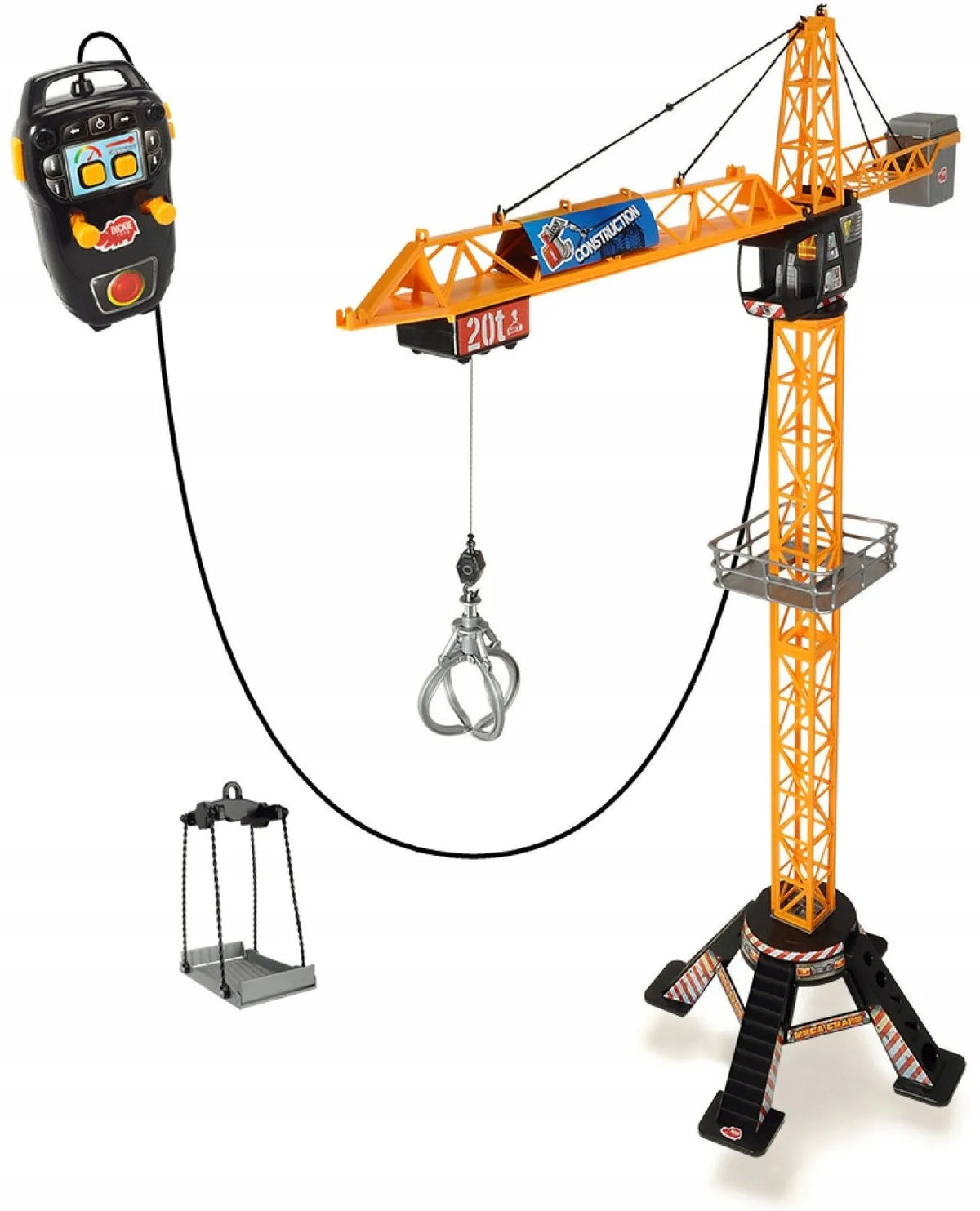 „Dickie Toys Mega Crane“ nuotoliniu būdu valdomas kranas, 120 cm