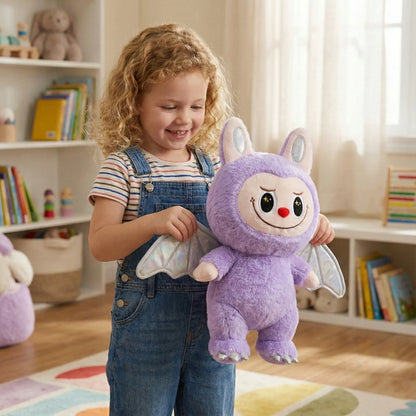 Didelė 45 cm Labubu pliušinė figūrėlė vaikams, violetinė, POP MART