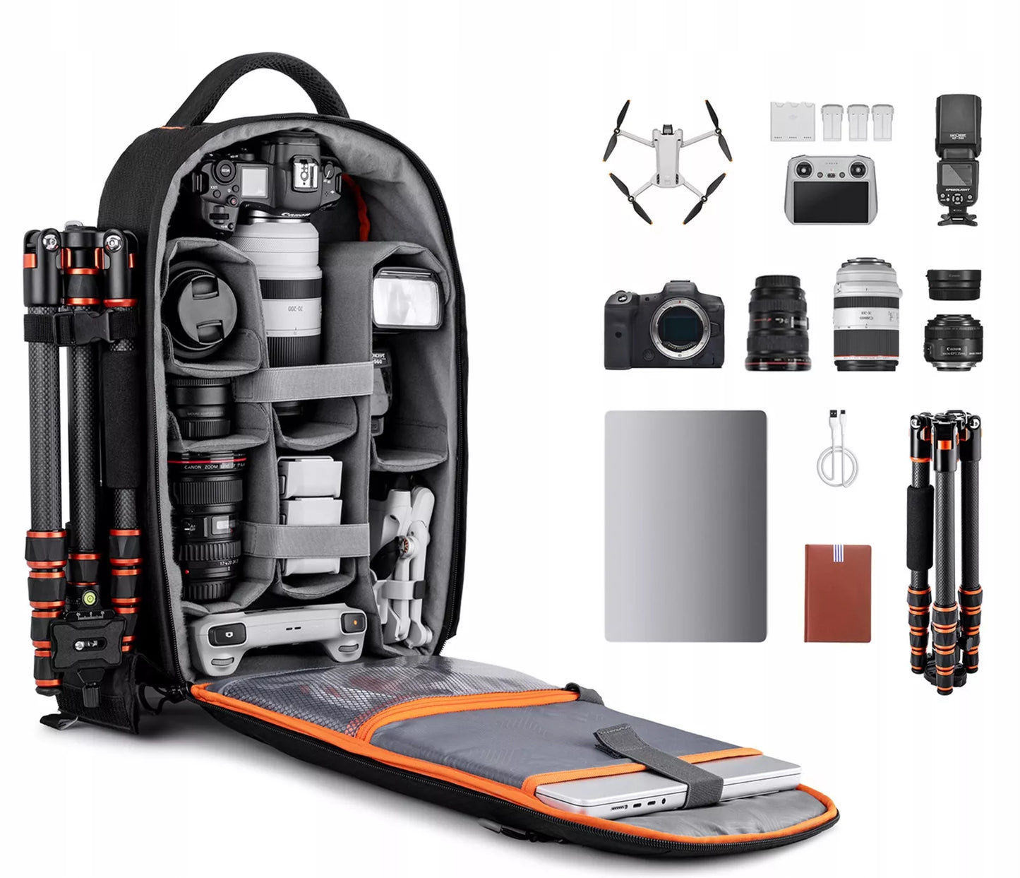 Didelė fotografinė kuprinė fotoaparatui ir nešiojamam kompiuteriui K&F Concept KF13.140