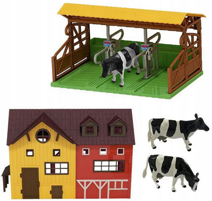 Didelio ūkio rinkinys 2 viename: tvartas, traktorius, gyvūnų figūrėlės