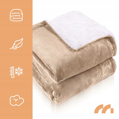 Didelis elektrinis šildomasis pledas Maltec CozyHeat160W Beige, 180 × 160 cm, 160 W, su laikmačiu ir valdikliu
