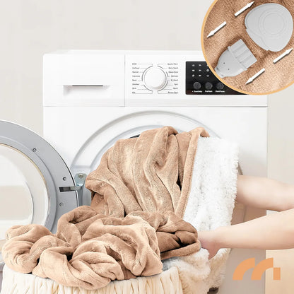 Didelis elektrinis šildomasis pledas Maltec CozyHeat160W Beige, 180 × 160 cm, 160 W, su laikmačiu ir valdikliu