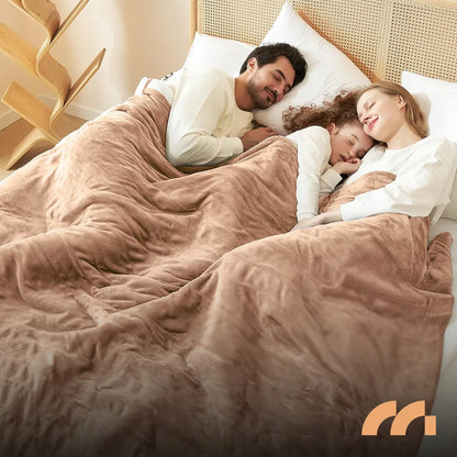 Didelis elektrinis šildomasis pledas Maltec CozyHeat160W Beige, 180 × 160 cm, 160 W, su laikmačiu ir valdikliu