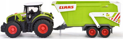 Didelis interaktyvus traktorius su priekaba Claas su šviesos ir garso efektais 64 cm