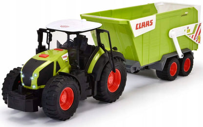 Didelis interaktyvus traktorius su priekaba Claas su šviesos ir garso efektais 64 cm